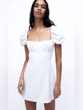 Zara Linen Blend Tie Back Dress